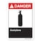 Signmission ANSI Danger, 7" Height, 10" Width, Rigid Plastic, 7" H, 10" W, Landscape, Acetylene OS-DS-P-710-L-19808 - alternate 1